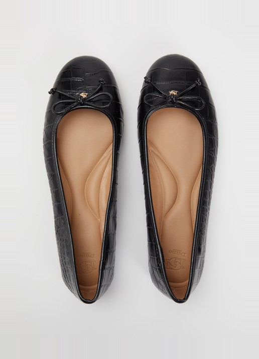 Dune London Helenne ballerina van leer - detail 2 antraciet