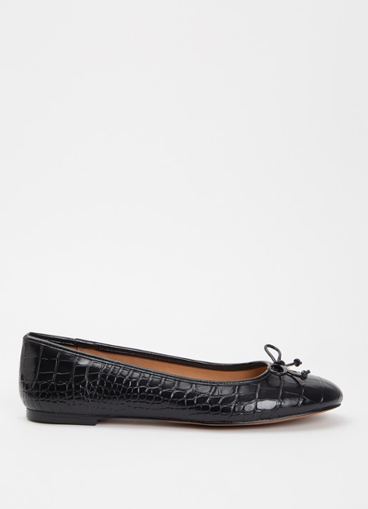 Dune London Helenne ballerina van leer