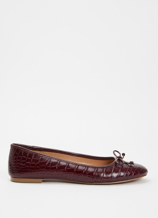 Dune London Helenne ballerina van leer