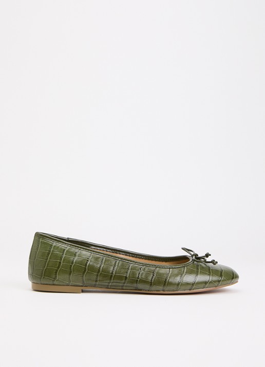 Dune London Helenne ballerina van leer