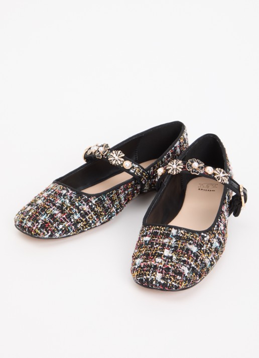 Dune London Hennrietta ballerina - detail zwart