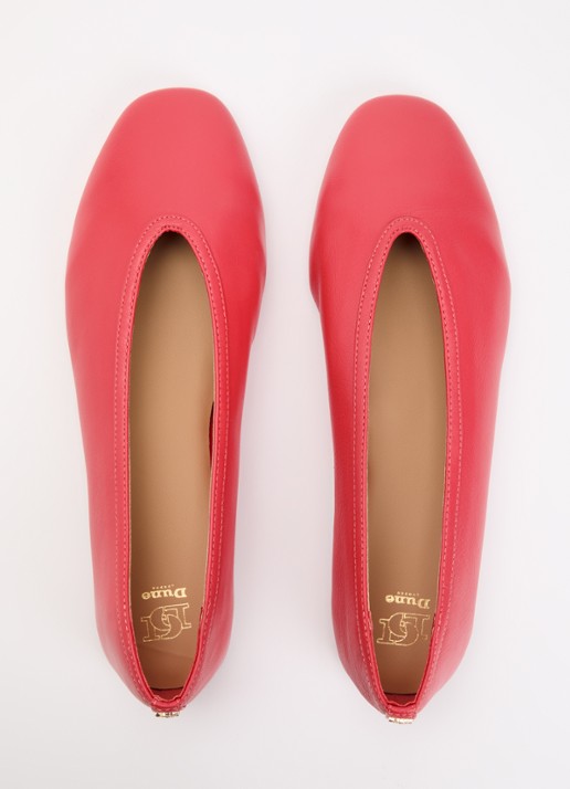 Dune London Hetta ballerina van leer - detail 4 roze