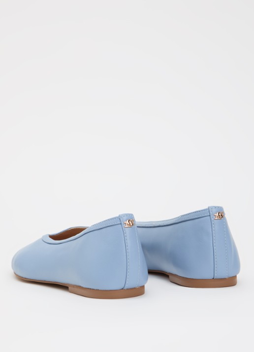 Dune London Hetta ballerina van leer - achterkant 2 blauw