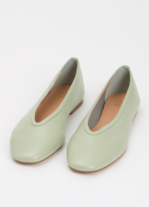 Dune London Hetta ballerina van leer - detail 2 mint