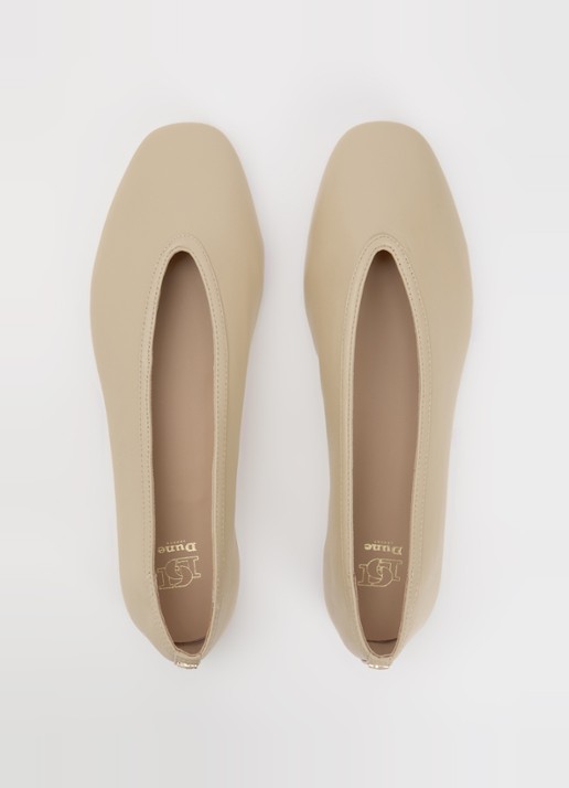 Dune London Hetta ballerina van leer - detail 2 beige