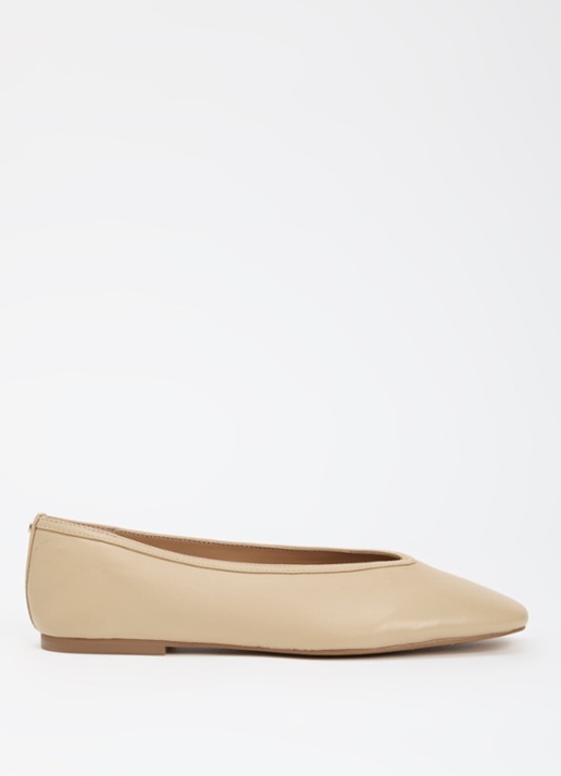 Dune London Hetta ballerina van leer