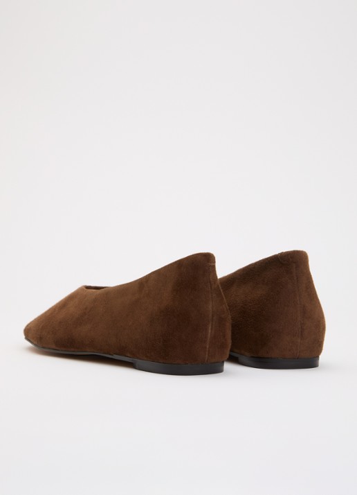 Dune London Highcut ballerina van leer - achterkant 8 bruin