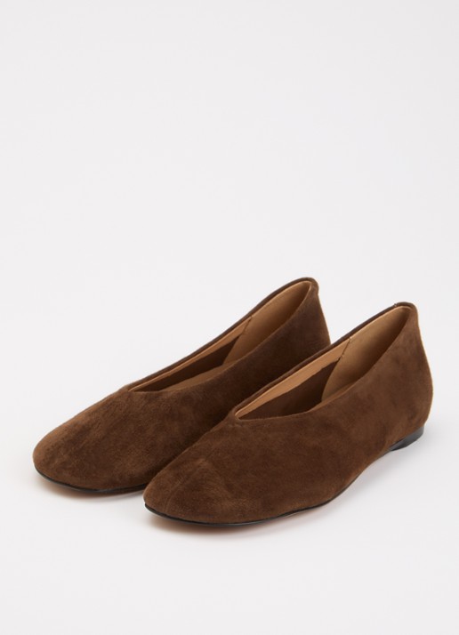 Dune London Highcut ballerina van leer - detail 3 bruin