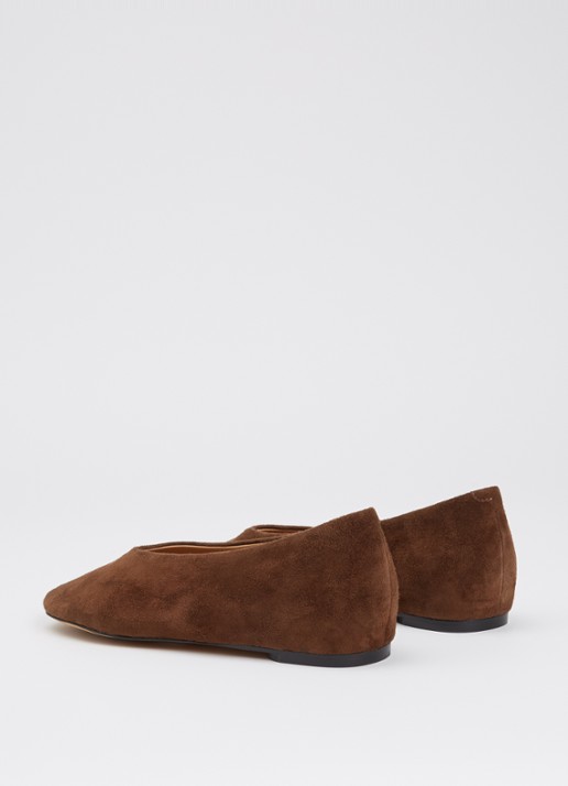 Dune London Highcut ballerina van leer - achterkant 9 bruin
