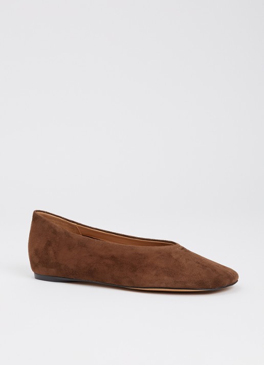 Dune London Highcut ballerina van leer