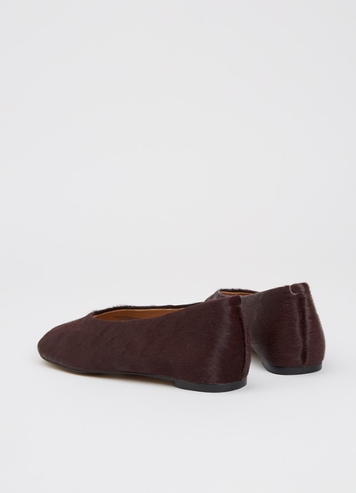 Dune London Highcut ballerina van leer - achterkant 5 bordeauxrood
