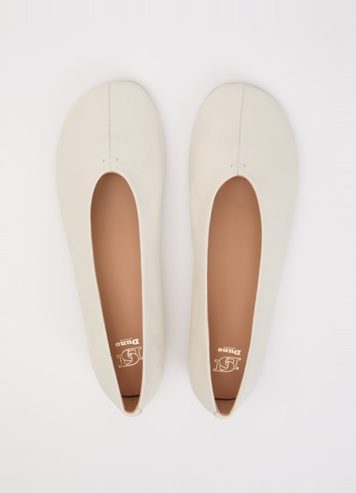 Dune London Highcut ballerina van leer - detail 2 creme