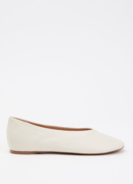 Dune London Highcut ballerina van leer