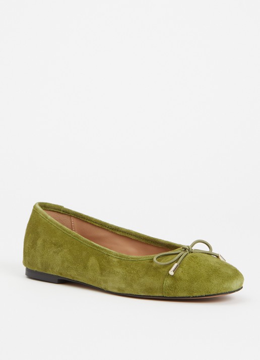 Dune London Highest ballerina met lakleren details - voorkant 5 groen
