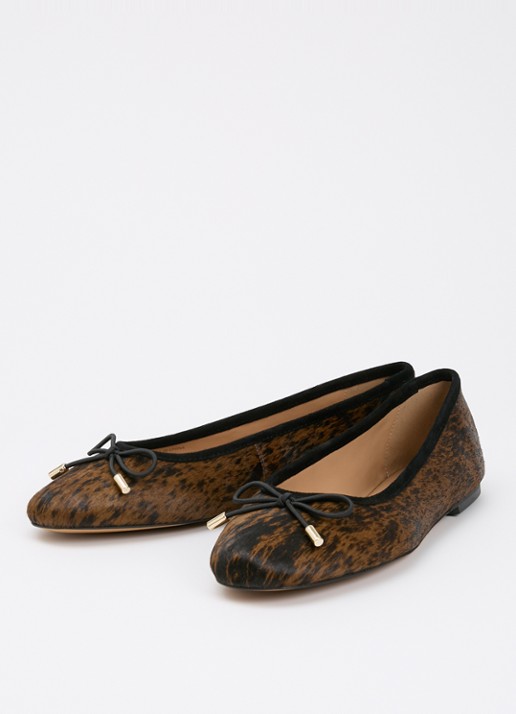 Dune London Highest ballerina met lakleren details - detail 3 donkerbruin