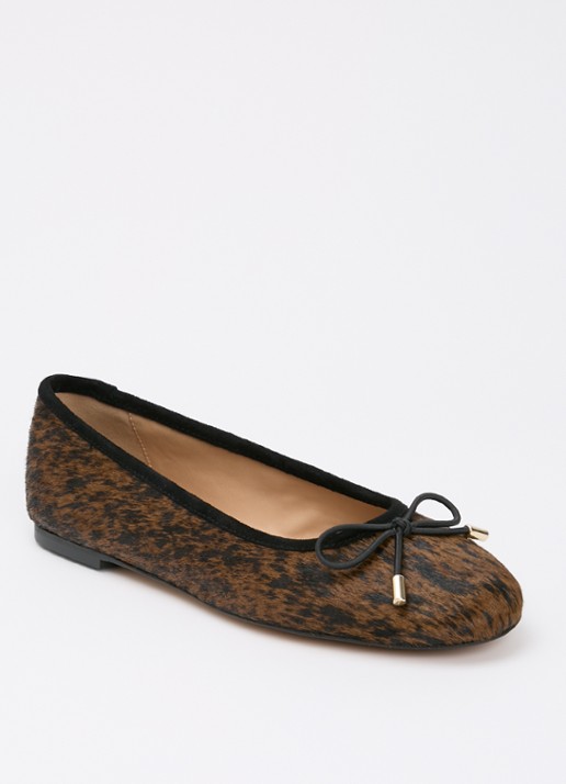 Dune London Highest ballerina met lakleren details - voorkant 2 donkerbruin