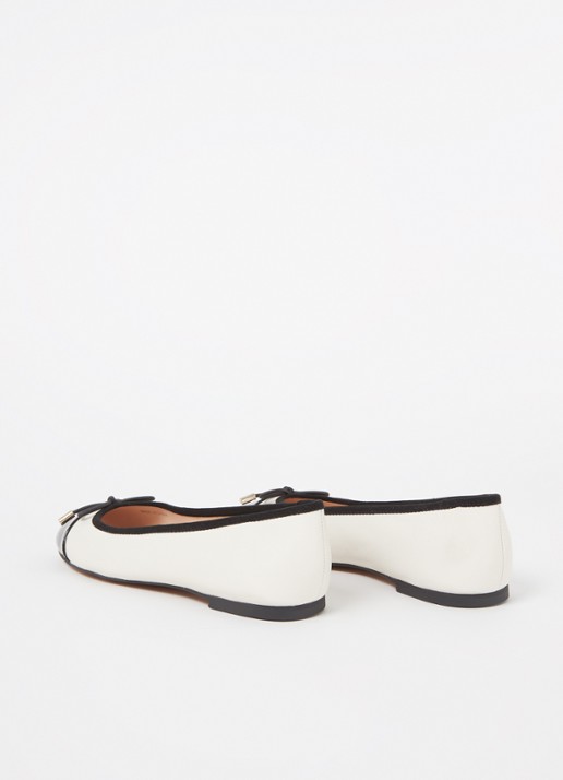 Dune London Highest ballerina met lakleren details - achterkant 5 gebroken wit