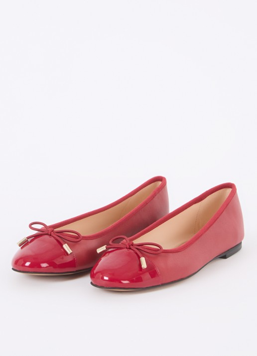 Dune London Highest ballerina met lakleren details - detail 2 rood