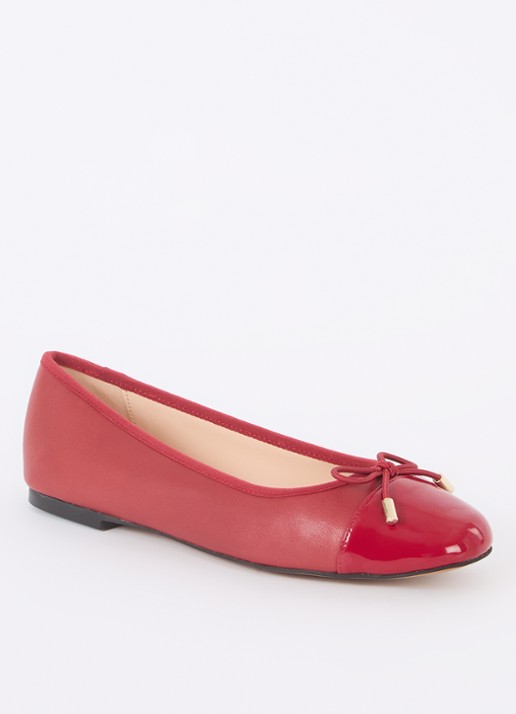 Dune London Highest ballerina met lakleren details - voorkant 5 rood