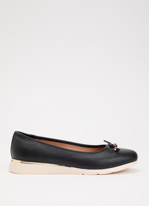Dune London Highline ballerina van leer met metallic finish