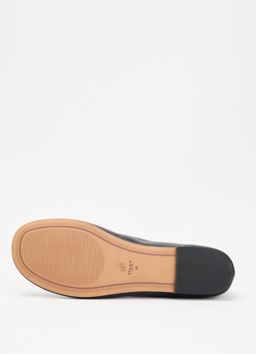 Dune London Highway ballerina van leer - detail 4 zwart