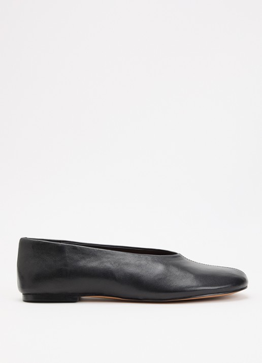 Dune London Highway ballerina van leer