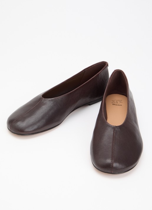 Dune London Highway ballerina van leer - detail 2 beige