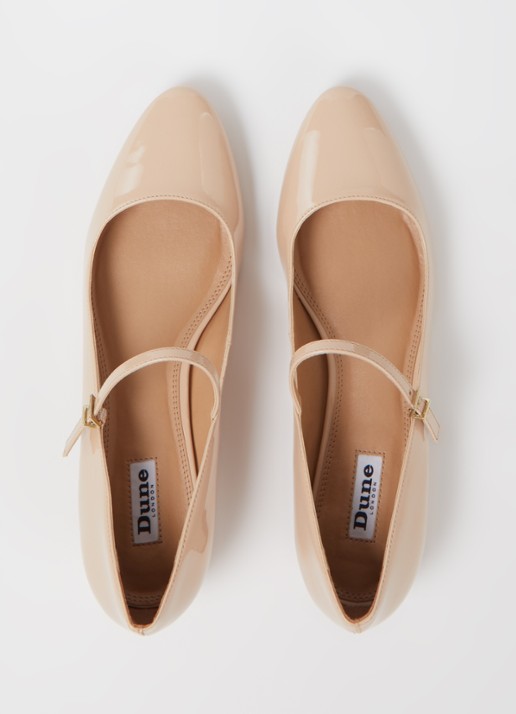 Dune London Hipplie ballerina met lakfinish - detail 3 oudroze