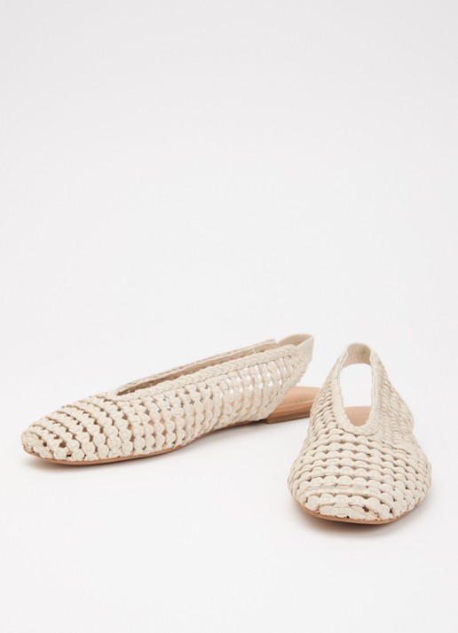 Dune London Hollianne slingback van leer - detail 2 gebroken wit