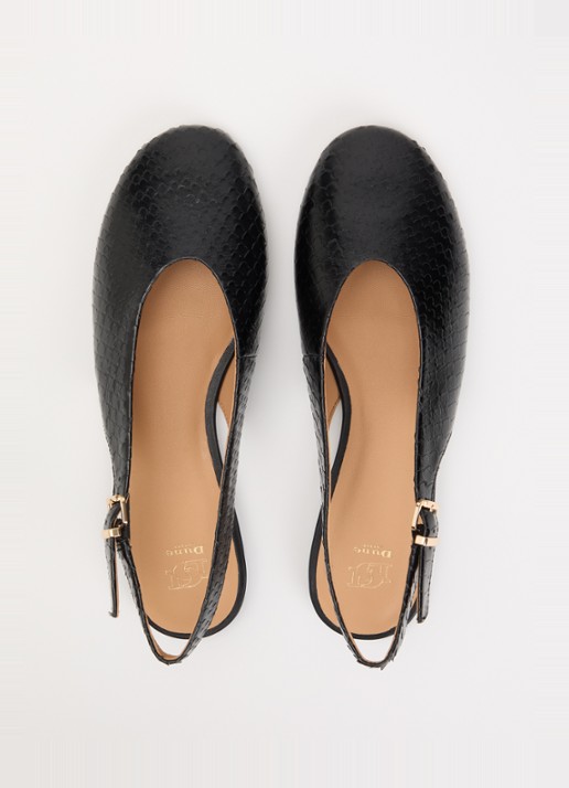 Dune London Honora slingback van leer - detail 3 zwart