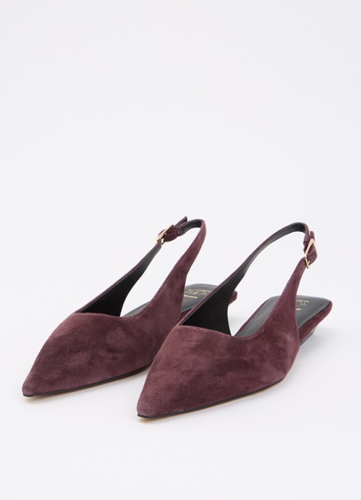 Dune London Hostess slingback van leer - detail 2 aubergine