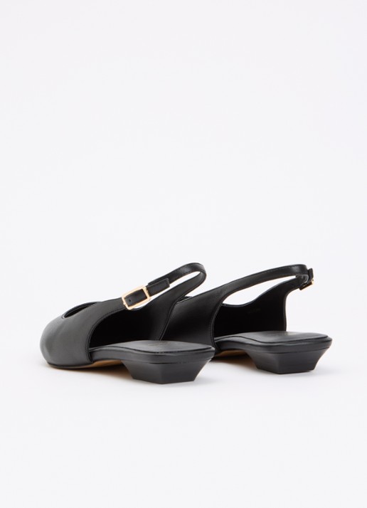 Dune London Hostess slingback van leer - achterkant zwart
