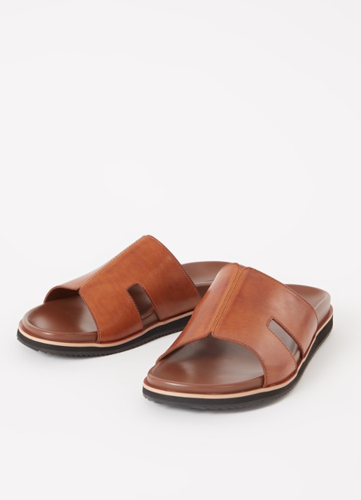 Dune London Insight slipper van leer - detail 2 cognac