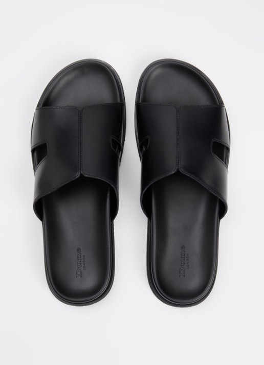 Dune London Insight slipper van leer - detail 4 zwart