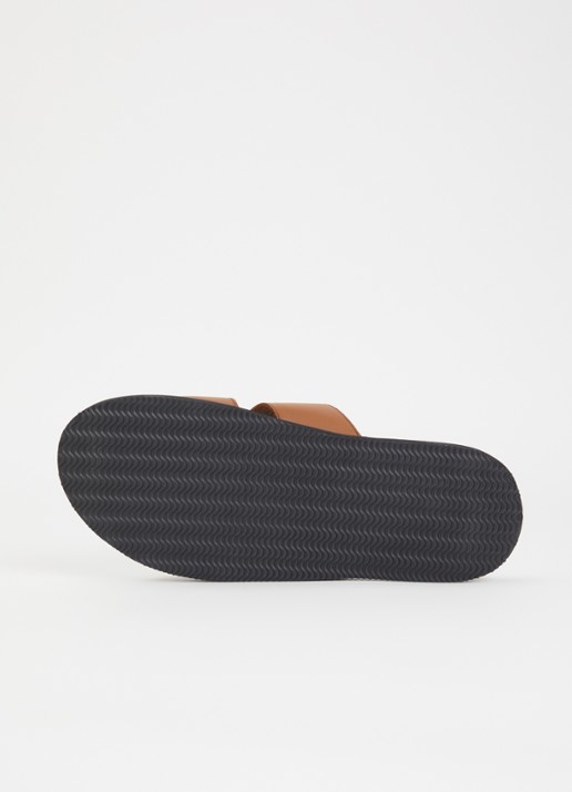 Dune London Ishaa slipper van leer  - detail 5 bruin