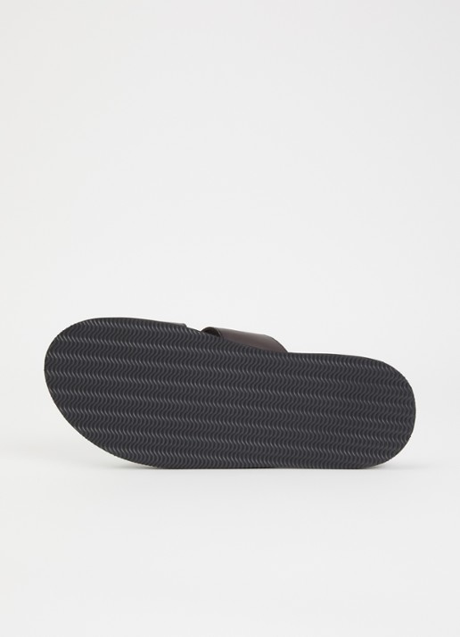Dune London Ishaa slipper van leer  - detail 5 donkerbruin