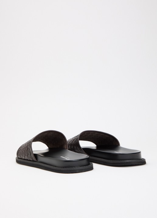 Dune London Ivar slipper van leer - achterkant 5 bruin