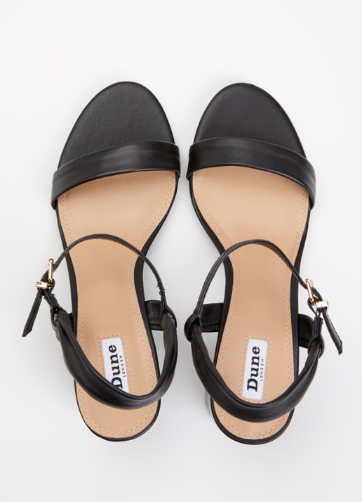 Dune London Jaliz sandalette van leer - detail 4 zwart