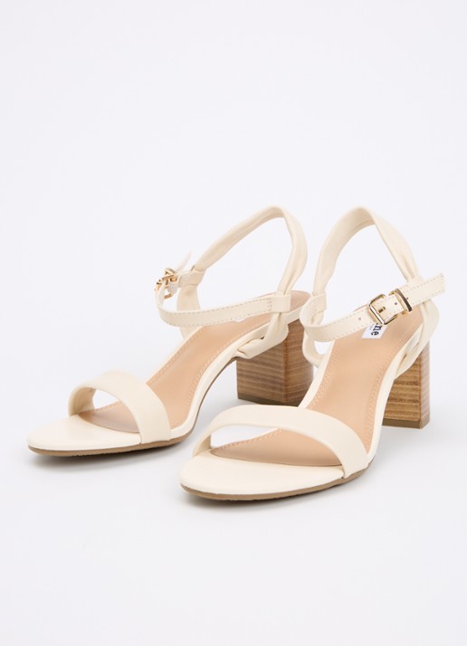 Dune London Jaliz sandalette van leer - detail creme