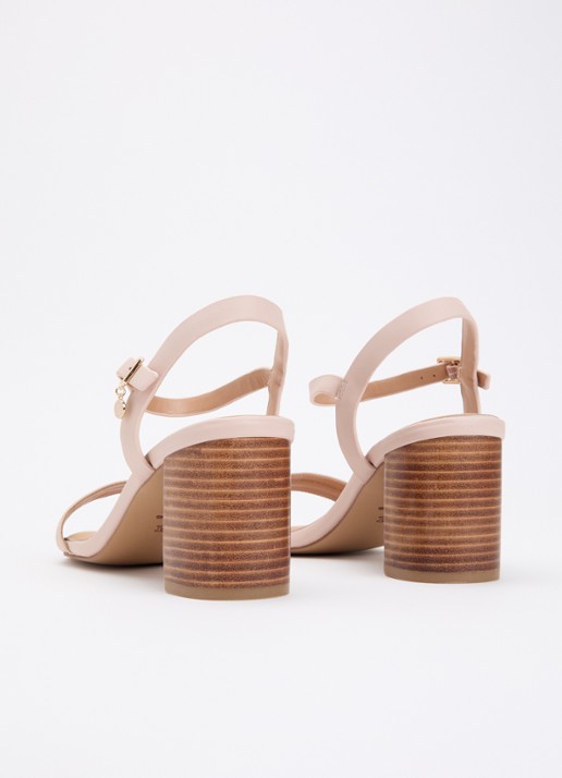 Dune London Jaycie sandalette van leer - achterkant 2 lichtroze