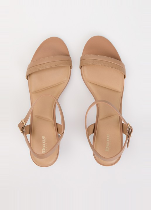 Dune London Jaycie sandalette van leer - detail 4 lichtbruin