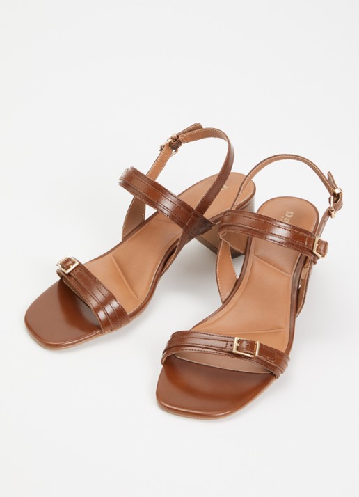Dune London Jiving sandalette van leer - detail 2 bruin
