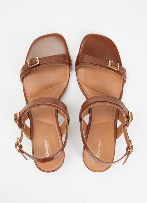 Dune London Jiving sandalette van leer - detail 3 bruin