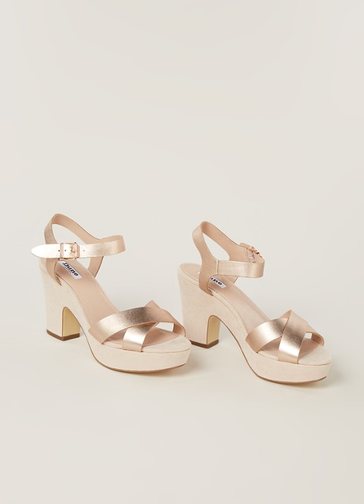Dune London Jiyla sandalette van leer - detail 4 roségoud