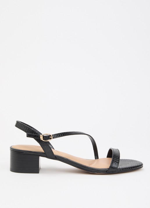 Dune London Jolene sandalette van leer met crocostructuur