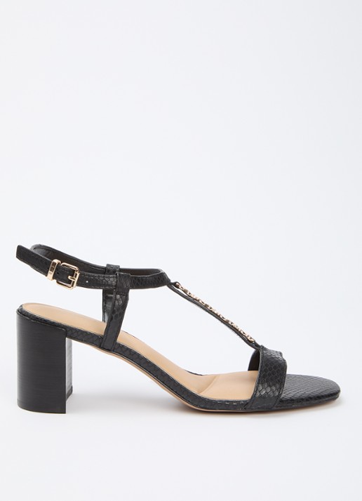 Dune London Josina sandalette van leer met kettingdetail
