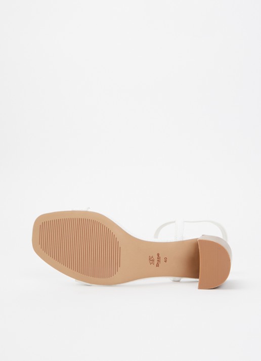 Dune London Josina sandalette van leer met kettingdetail  - detail 4 wit