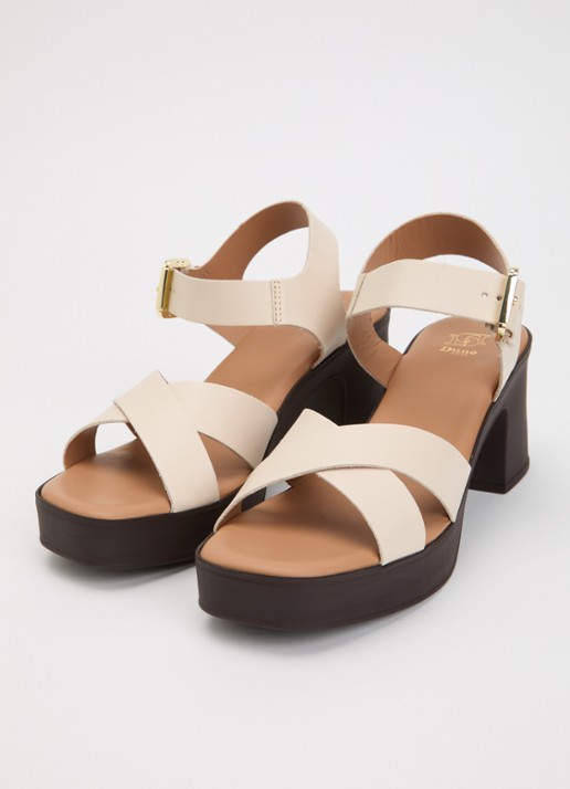 Dune London Judge sandalette van leer - detail 2 creme