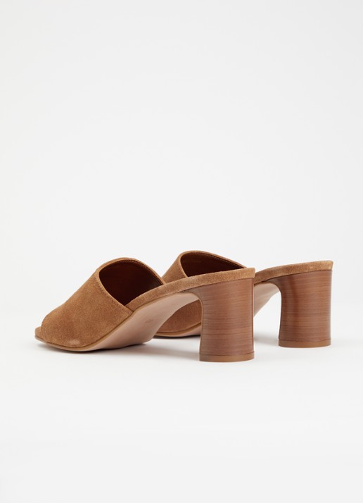 Dune London Jule muiltje van leer - achterkant cognac