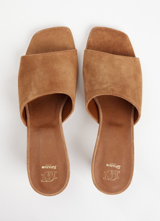 Dune London Jule muiltje van leer - detail 4 cognac